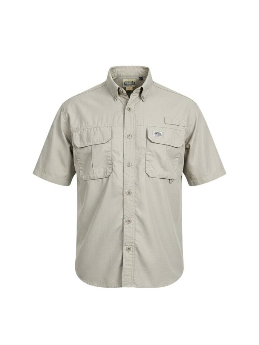 Guide's Choice Mens Short Sleeve Utility Shirt Button-Up Beige Size L